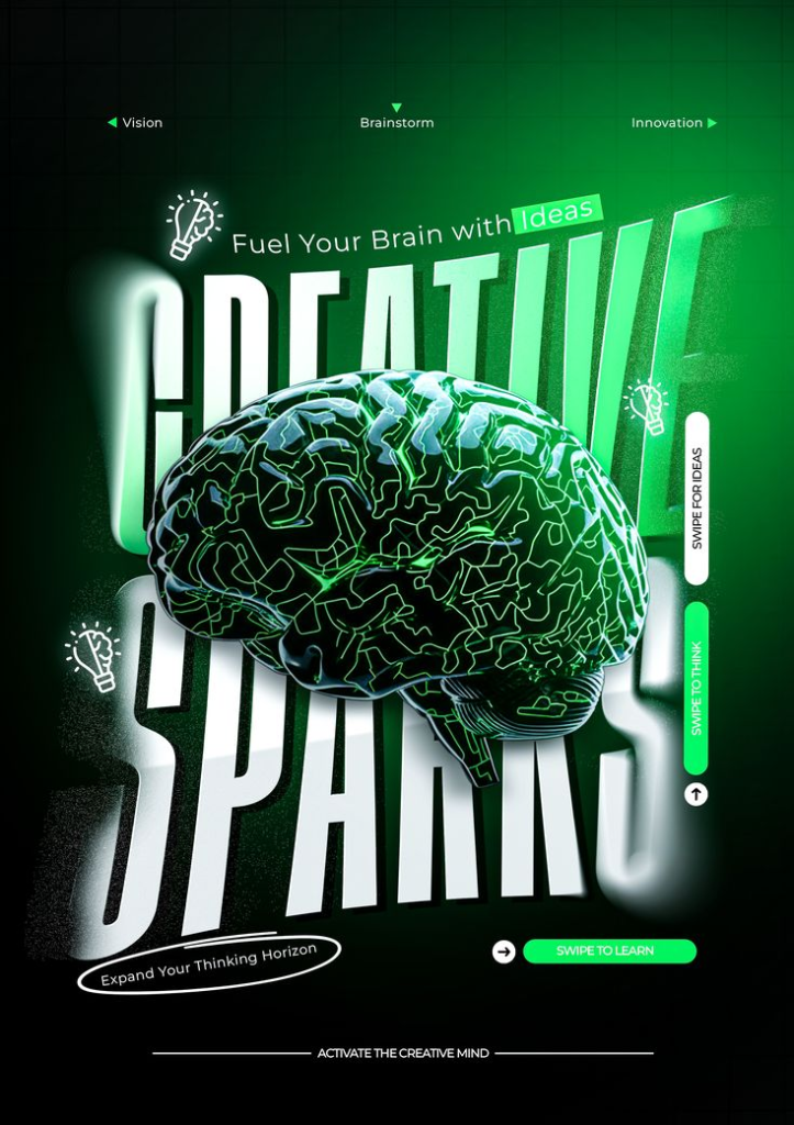 Creative Sparks 3D Brain Poster