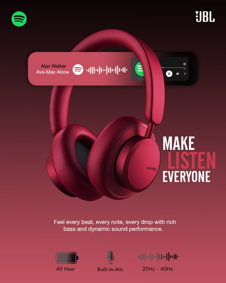 JBL Spotify Headphones Commercial Poster